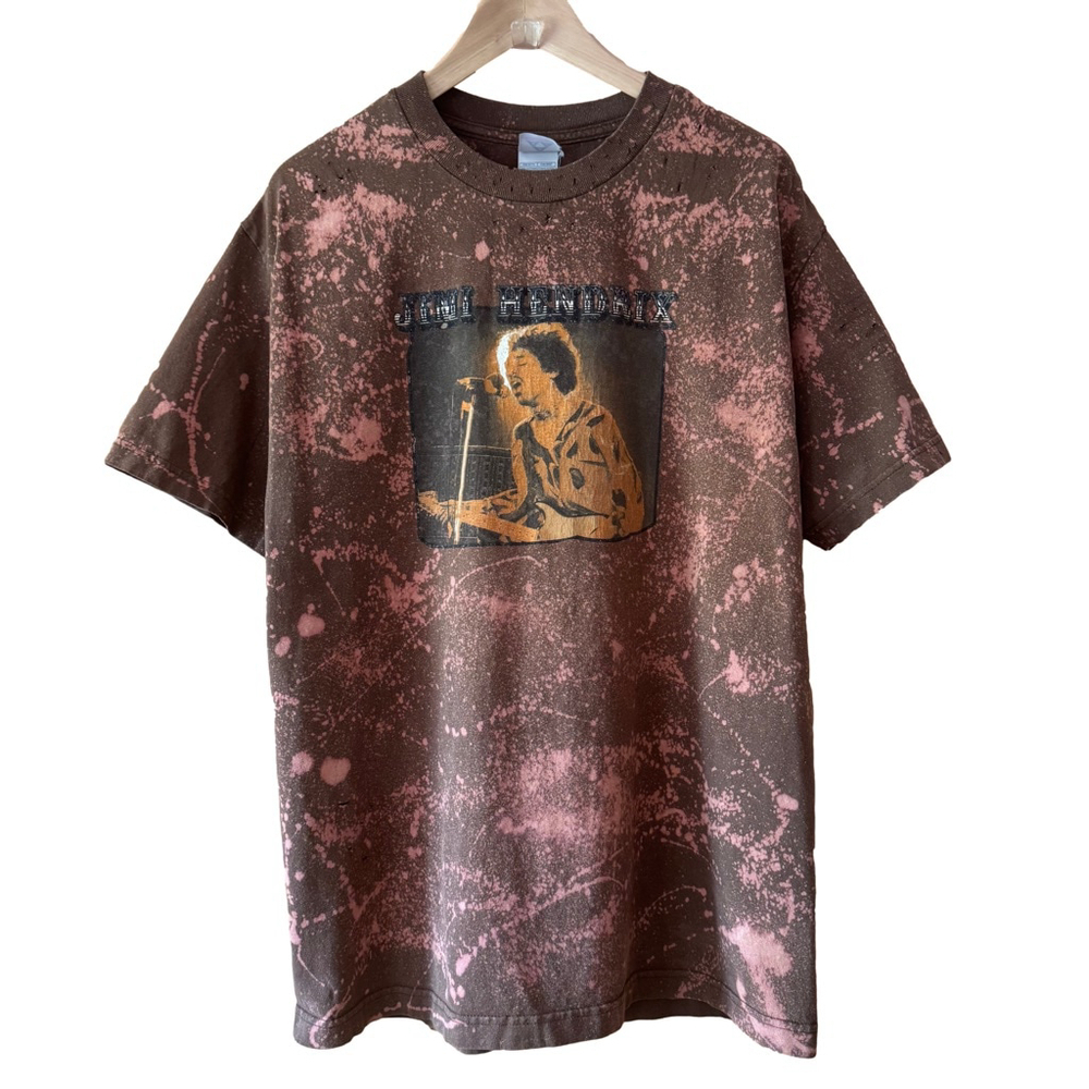Vintage Jimi Hendrix distressed custom bleached graphic T-shirt Size large